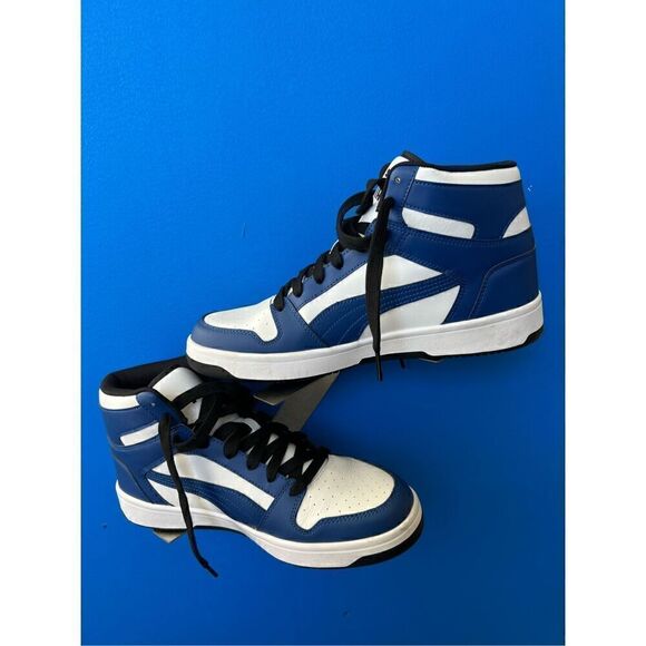 puma 10.5 mens white and blue black bottom 9.5uk size (pre owned) - Picture 4 of 7